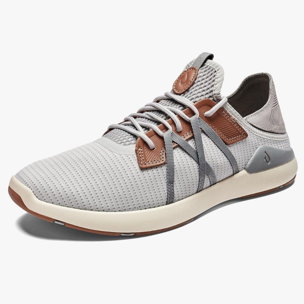OluKai Mio Li Gray and Brown Men's Sneakers